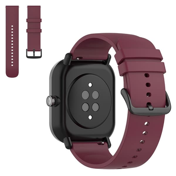 20mm Universal silikone udskiftningsurrem - Rødvin Red