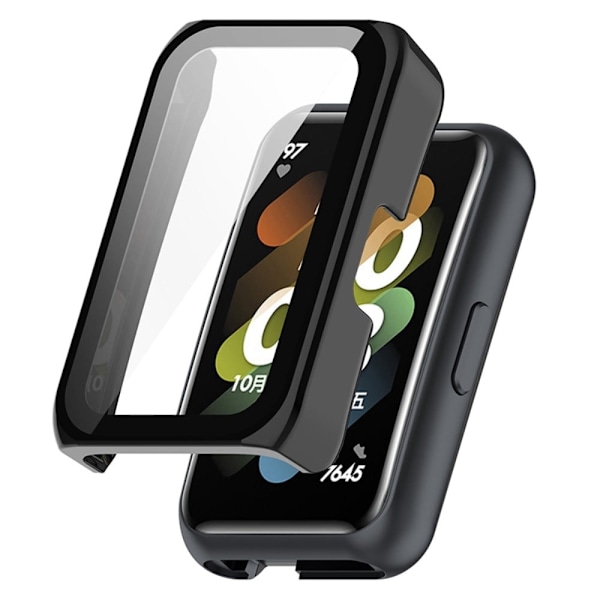 Huawei Band 7 / 6 / Honor Band 6 cover with screen protector - Black Svart