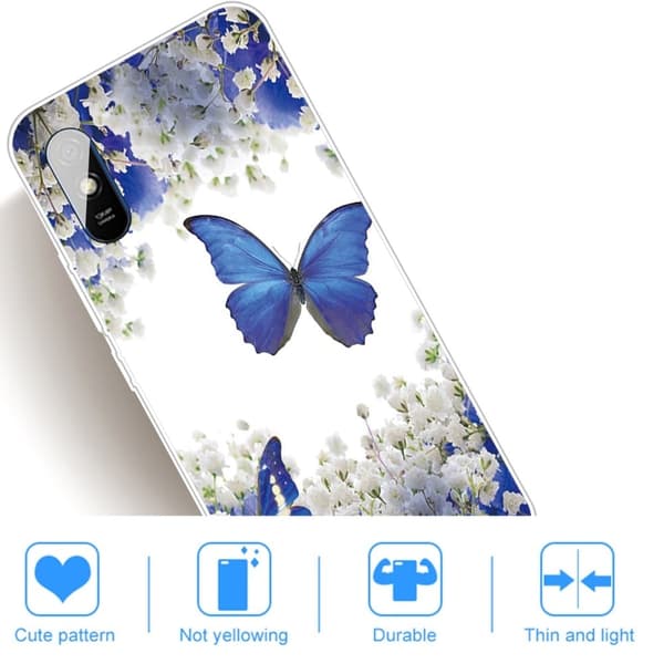 Deco Xiaomi Redmi 9A Suojakotelo - Sininen Perhonen Blue