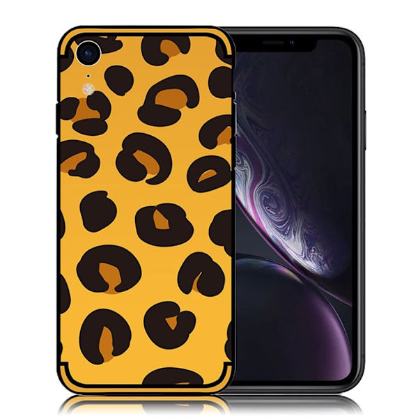 NXE iPhone Xr soft case med præget mønster - Leopardtekstur Multicolor