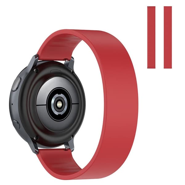 20 mm universal elastisk enkel klokkerem i silikon - Rød / Rød Red
