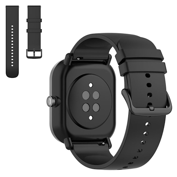 20mm Universal silikone udskiftningsurrem - Sort Black