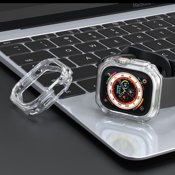 Apple Watch Series 7 / 8 / 9 41mm Watch Frame Case Bump Resistant+Flexible Smartwatch Edge Protector - Transparent Transparent