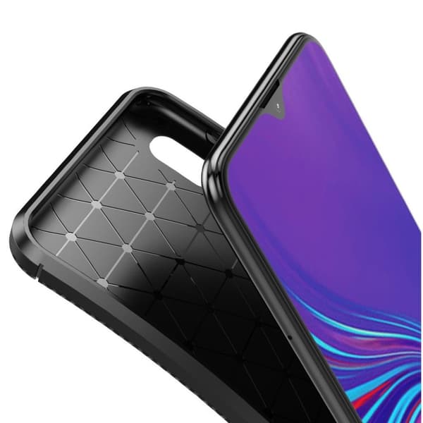 Carbon Shield Samsung Galaxy A10 kuoret - Musta Black