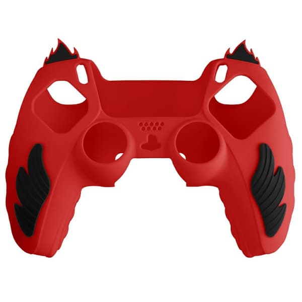 Sony PlayStation 5 Controller Silicone Case Flame Design Shock Absorbing Grip Protective Cover - Red Red
