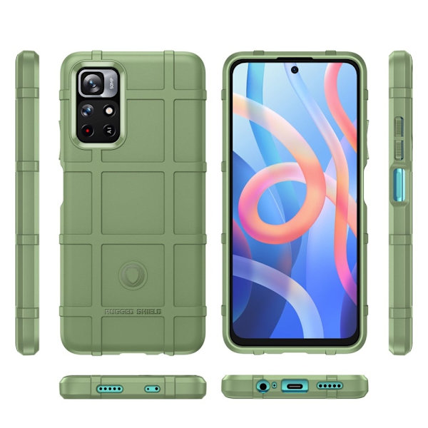 Rugged Shield Xiaomi Redmi Note 11T 5G skal - Grön Grön