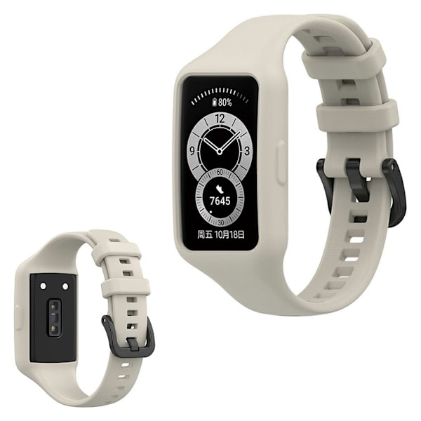Honor Band 6 integrert klokkerem i silikon - Grå Silver grey