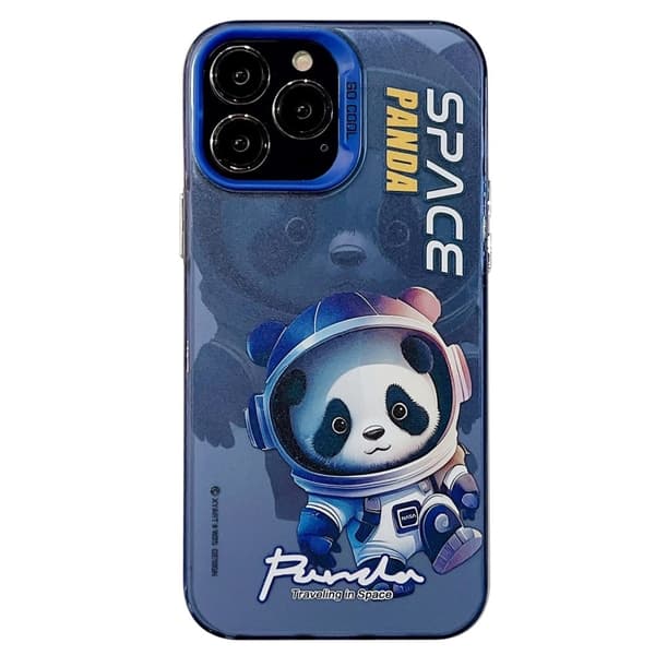 Green Panda Astronaut iPhone 15 Pro Max-etui Blue