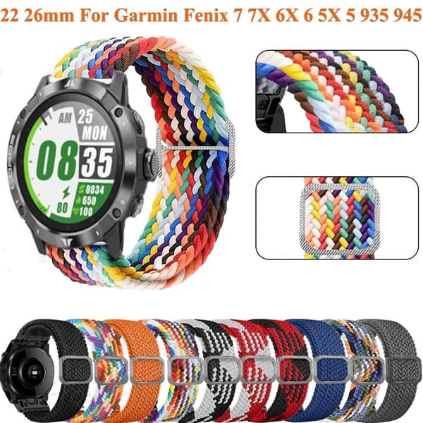 22 mm nylonarmband för Garmin-klocka med spänne - Blå Blå