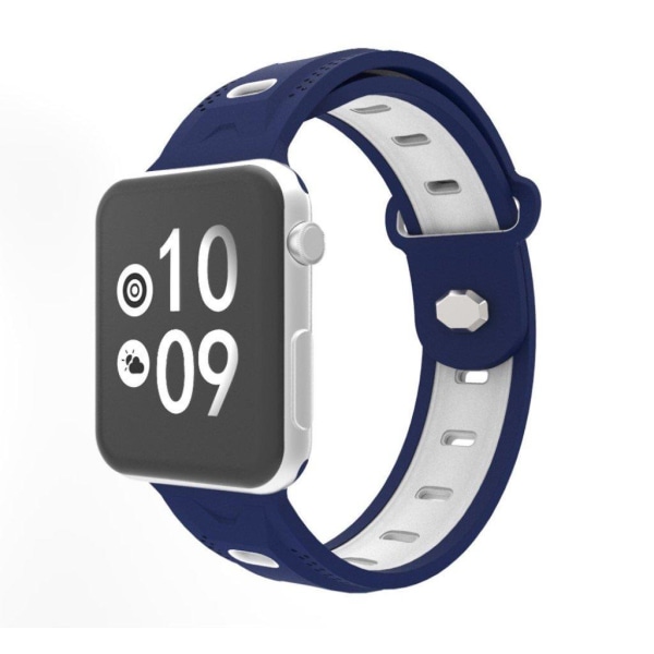 Apple Watch Series 4 44mm prikker design silikone Urrem - Blå / Blue