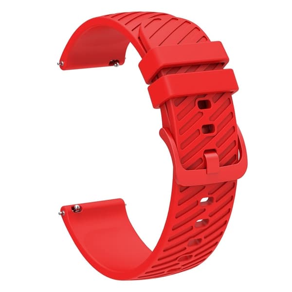 18 mm universal silikonrem med teksturmønster - Rød Red
