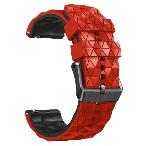 22 mm universal silikoneurrem i ikosaeder-stil - Rød / Sort Red