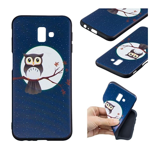 Samsung Galaxy J6 Plus (2018) mønstered blødt etui - Ugle på en gren Multicolor