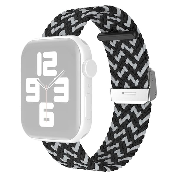 Apple Watch (41mm) viileä nylonkellohihna - Naamiointimusta Black