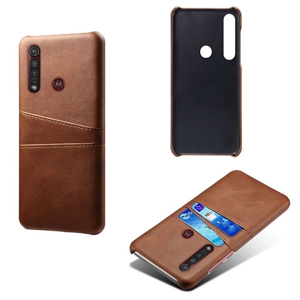 Motorola Moto G8 Plus skal med korthållare - Brun Brun
