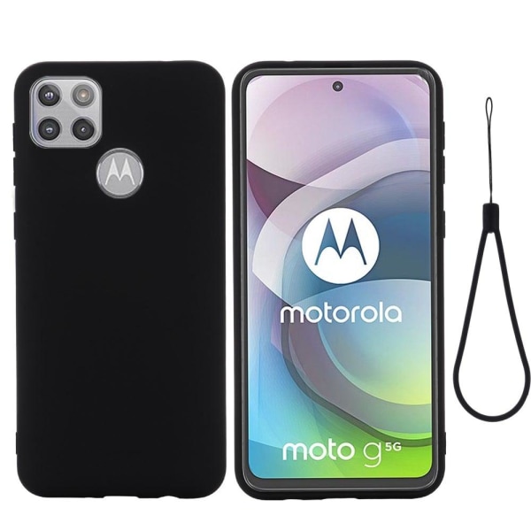 Matte Liquid Silikone Cover til Motorola Moto G 5G - Sort Black