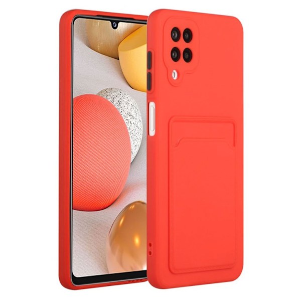 Card Holder Suojakuori For Samsung Galaxy A12 5G - Punainen Red
