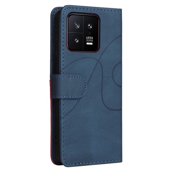 Teksturert læretui med stropp for Xiaomi 13 - Blå Blue