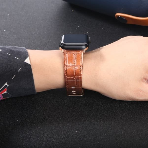 Enkel læderurrem til Apple Watch 42mm - 44mm - Brun Brown