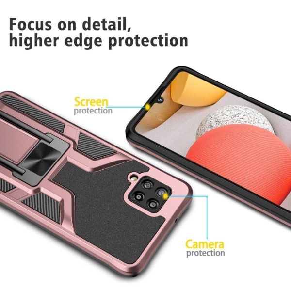 Shockproof Hybrid Suojakuori With Kickstand For Samsung Galaxy A42 5G - Ruusukulta Pink