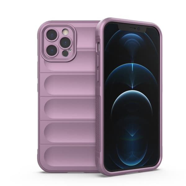 Mjukt greppformat iPhone 12 Pro skal - Lila Lila