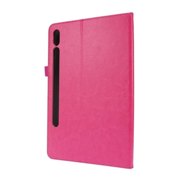 Hullu hevonen Samsung Galaxy Tab S7 nahkainen flip case - Ruusu Pink