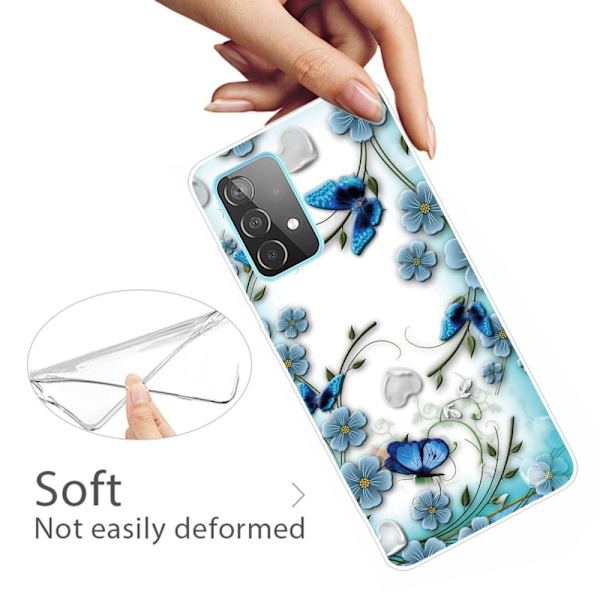 Deco Samsung Galaxy A73 Etui - Sommerfugl og Blomst Multicolor