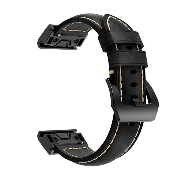 Garmin Fenix 5X klockarmband i äkta läder - Svart Svart