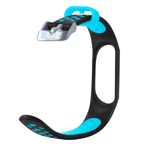 Xiaomi Mi Smart Band 4 tofarvet silikone Urrem - Sort / Blå Black