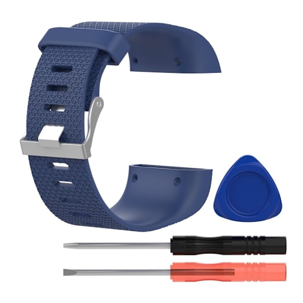 Fitbit Surge Blød silikone rem Str S - Mørkeblå Blue