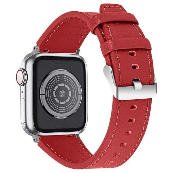 Apple Watch (45 mm) urrem i ægte okselæder - Rød Red