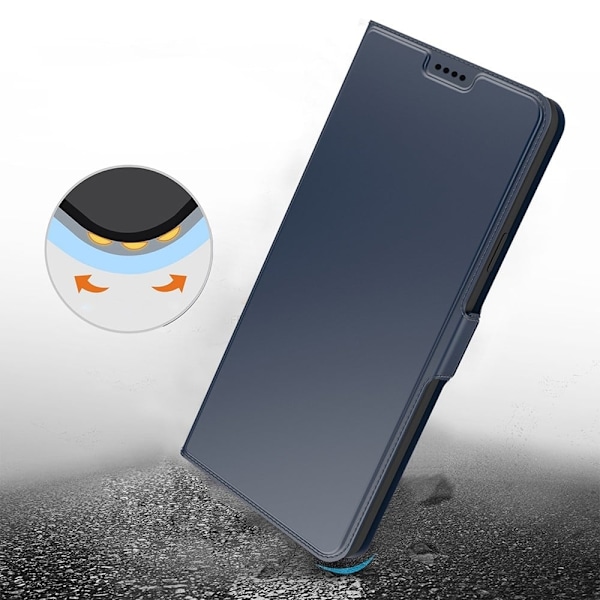 Glat og tyndt premium OnePlus 10 Pro læderetui - Blå Blue