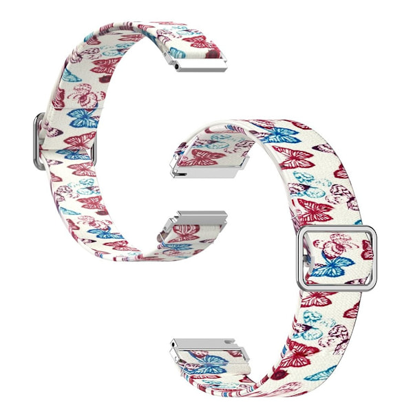 22mm Universal viileä kuvio kellonauha - Värikkäitä Perhosia Multicolor