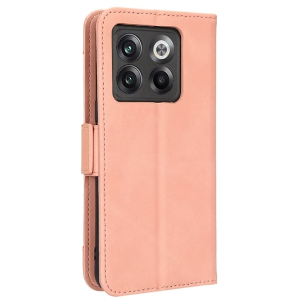 Stilfuldt Læder Etui med Pung til OnePlus Ace Pro / 10t - Lyserød Pink