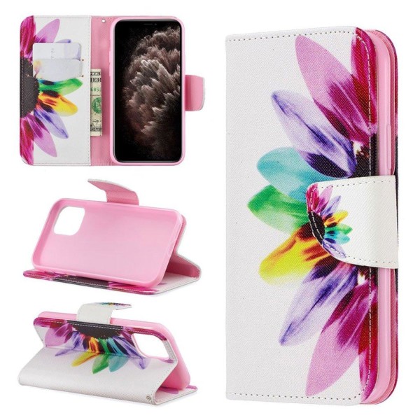Wonderland iPhone 11 Pro flip etui - Farverige Kronblade Multicolor