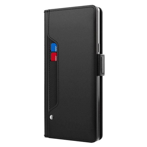 Phone Etui med Make-up Mirror og Slick Design til Samsung Galaxy S22 Ultra - Sort Black