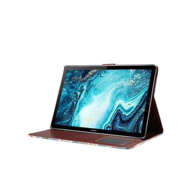 Huawei MediaPad M6 10.8 läderfodral med blommigt tyg - Blå Blomma Blå