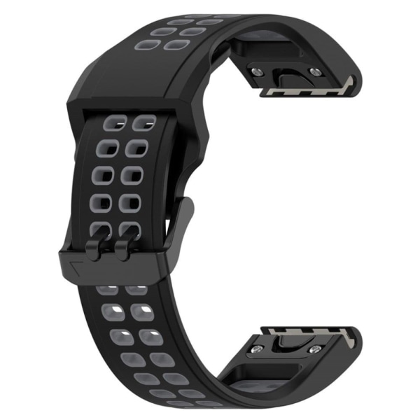 Garmin Enduro 2 / Tactix 7 / Fenix 7 tofarvet silikone urrem - Sort / Grå Black