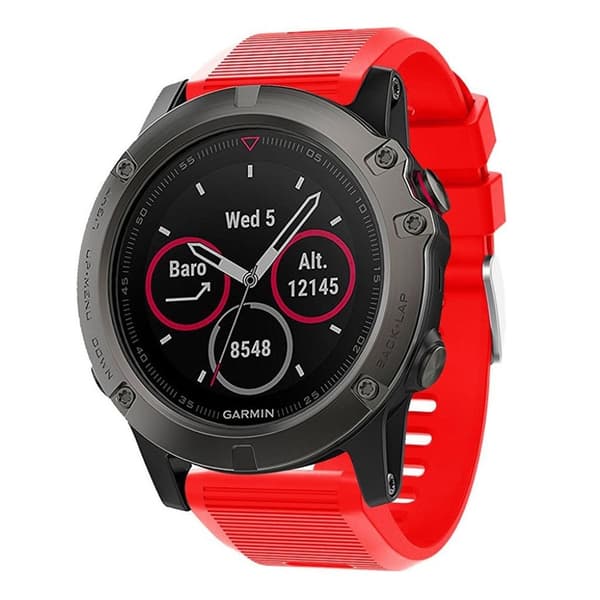 Garmin Fenix 5X Plus klockarmband av silikon - Röd Röd