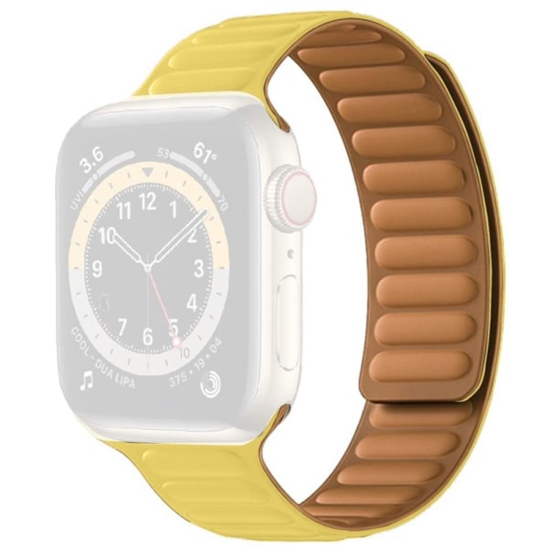 Apple Watch (45 mm) tofarvet silikoneurrem med magnetisk lås - L Yellow