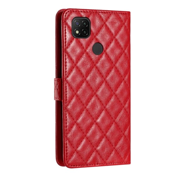 Funktionelt Xiaomi Redmi 10A rombe etui med pung Red