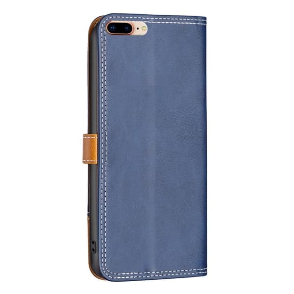 BINFEN kaksivärinen nahkakotelo iPhone 7 Plus - Sininen Blue