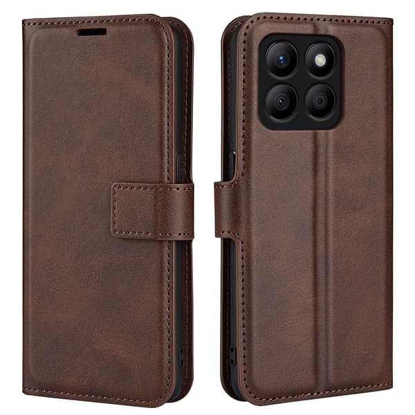 Honor X8b læderetui med pung - Brun Brown