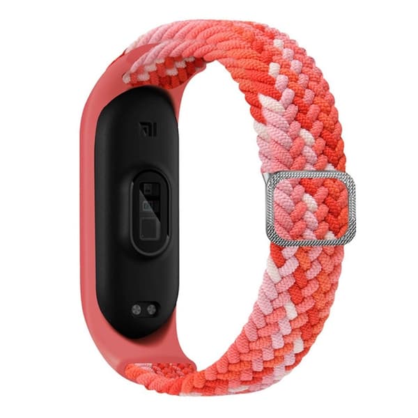 Xiaomi Mi Band 7 / 6 / 5 elastisk nylon-urrem - Farverig Rød Red