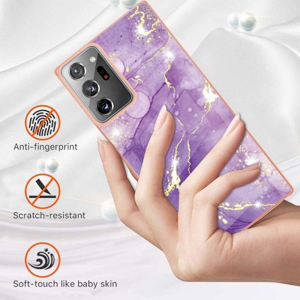 Marble Samsung Galaxy Note 20 Ultra Etui - Lilla Marmor Haze Purple