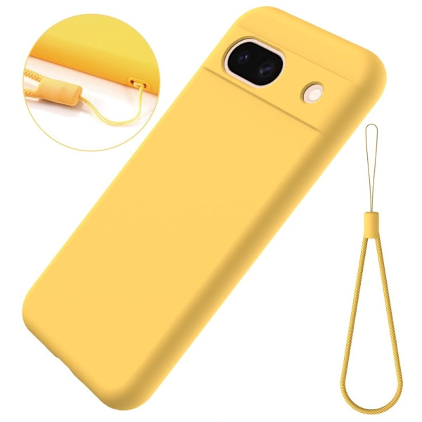 Matt flytende silikondeksel for Google Pixel 8A - Gul Yellow