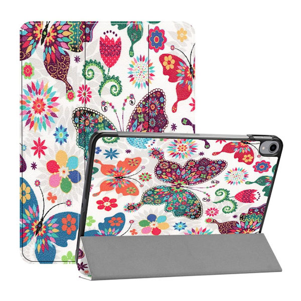 iPad Pro 11" (2018) mønstered læder flip etui - Farverig Sommerfugl Multicolor