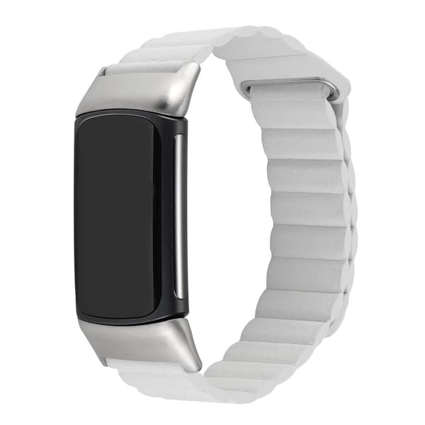 Fitbit Charge 5 klokkerem i ekte skinn - Hvit White