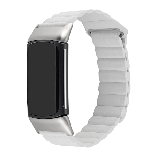 Fitbit Charge 5 urrem i ægte læder - Hvid White