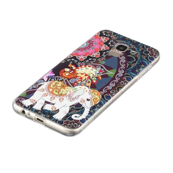 Samsung Galaxy J6 (2018) mobilskal silikon tryckmönster - Blomma och elefant multifärg